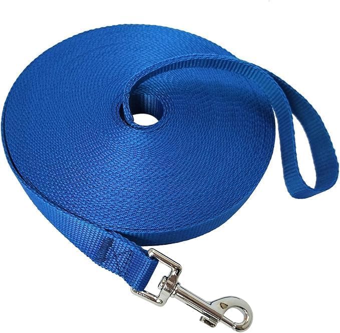 Nylon Training Dog Leash for Small Medium Large Dogs, 15ft 20ft 30ft 50ft 100ft Long Leash Dog/Puppy Lead for Obedience Recall Training, Camping