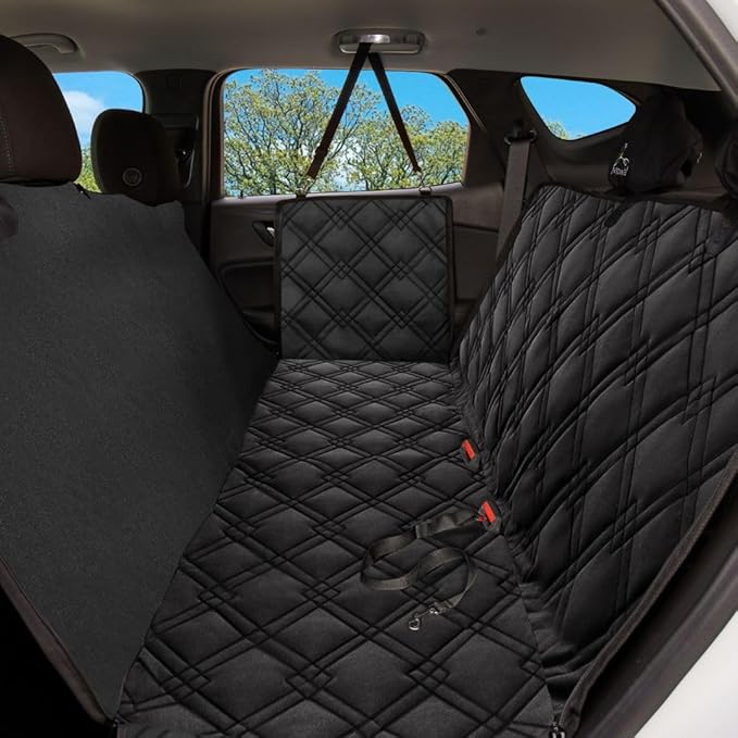 Meadowlark Dog Car Seat Cover, X-Large Heavy Duty Pet Seat Cover for Back Seat, Extra Padded Non-Slip Dog Hammock, Water-Resistant Back Seat Protector for Cars Trucks and SUVs (64” W x 60" L)