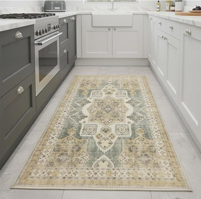 Muddy Mat짰 Monarch 3ft x 7ft Washable Area Rugs for Living Room, Bedroom & Dining Room ??Modern Soft Low Pile Non Slip Carpet ??Pet Friendly Waterproof Foldable Rugs for Home