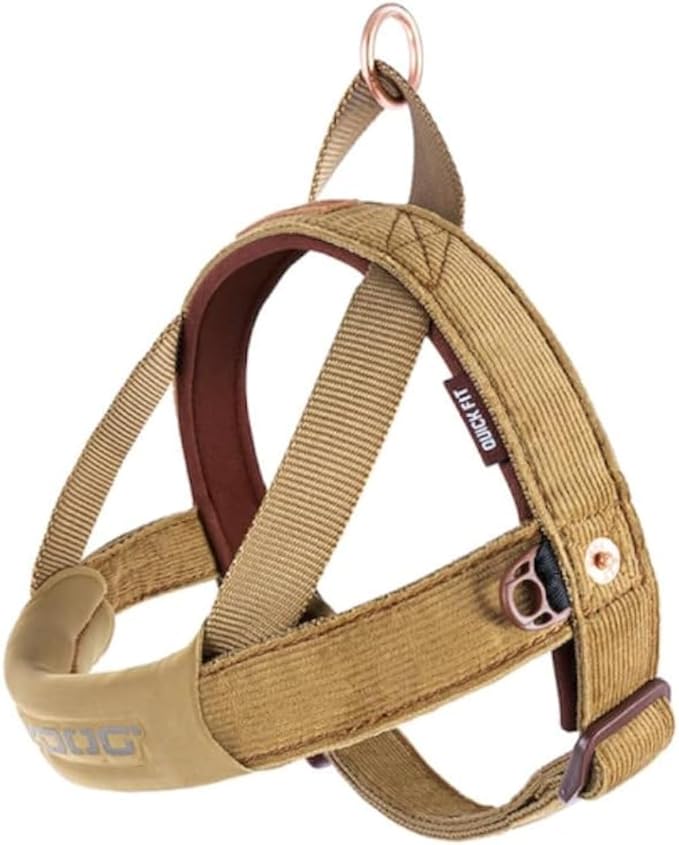 EzyDog Quick Fit Dog Harness ??No Pull Harness for Training, Everyday Walking, and Easy Control - Adjustable Fit, Reflective, and Padded (X-Large, Corduroy)
