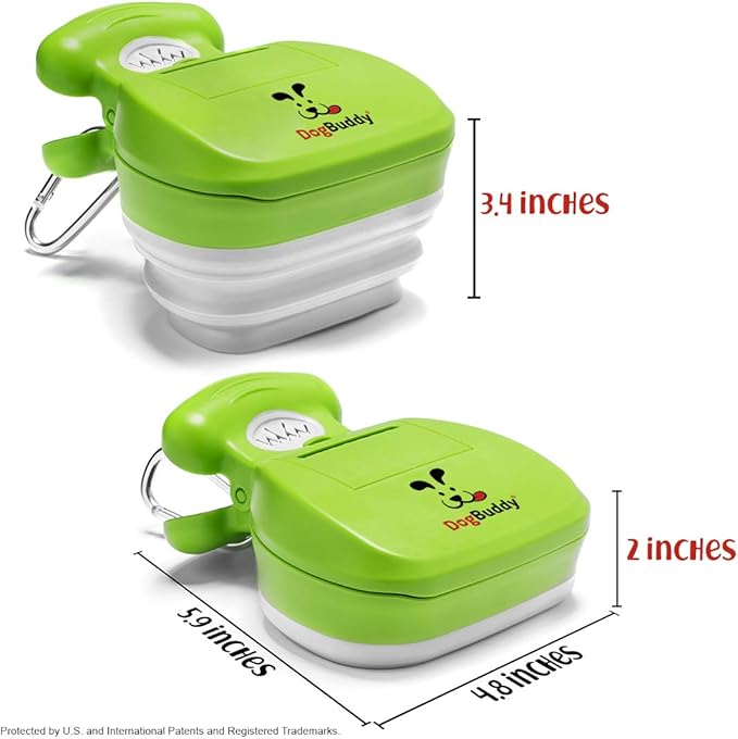 DogBuddy Pooper Scooper, Portable Dog Pooper Scooper, Poop Scooper for Small and Large Dogs, Pooper Scooper With Bag Attachment, Leash Clip and Dog Waste Bags Included (Medium, Kiwi)