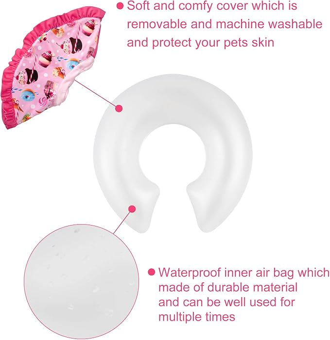 CuteBone Inflatable Dog Collar Alternative for Large Dogs After Surgery-Double Adjustable Neck Range P23SO00102XL