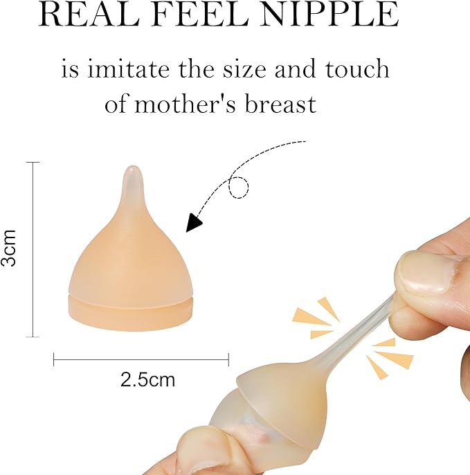 Silicone Feeding Nipple and Syringes for Newborn Kittens, Puppies, Rabbits, Small Animals, Bubble Milk Bowl (3 Size Nipple+3 Syringes)