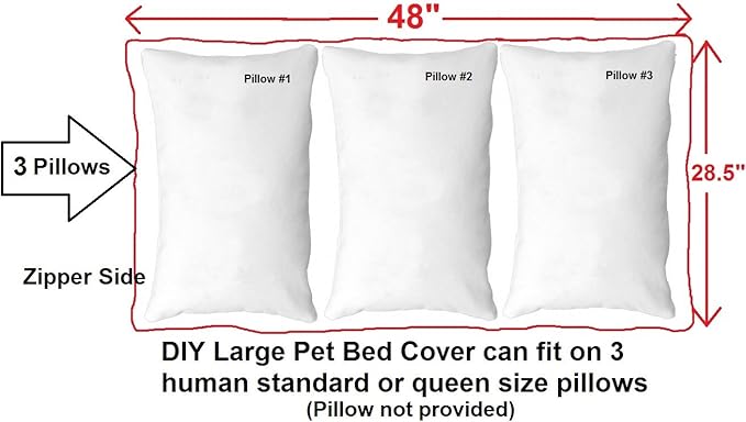 Dogbed4less Do It Yourself DIY Pet Bed Pillow Duvet Canvas Cover + Waterproof Internal case for Dog/Cat at Large 48"X29" Olive Green Color - Covers only