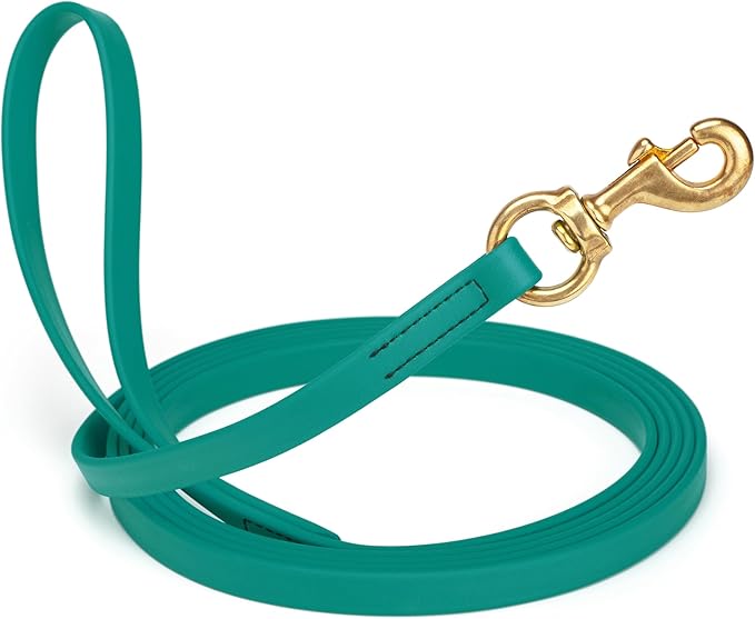 Viper Biothane K9 Working Dog Leash Waterproof Lead for Tracking Training Schutzhund Odor-Proof Long Line with Solid Brass Snap for Puppy Medium and Large Dogs, 10ft Blue Aqua