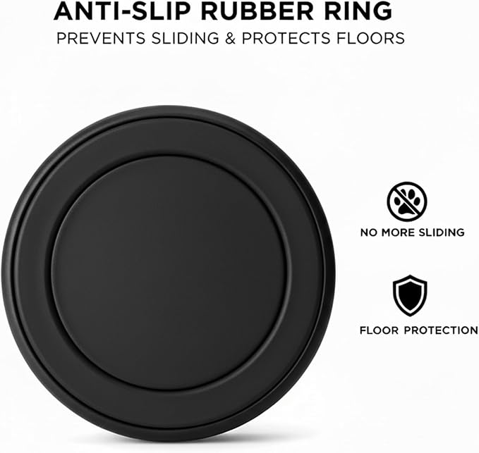 Dog Bowls, Stainless Steel Dog Food and Water Bowl for Small to Large Breed, Anti-Slip, Dishwasher Safer, Rust-Resistant, Easy to Clean, Weighted Durable Metal Bowl (Black, 40 oz)
