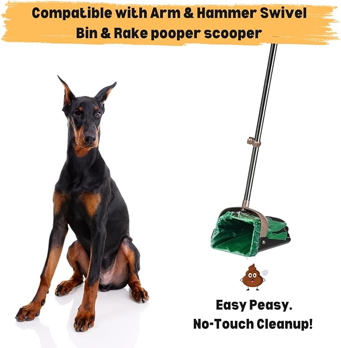 T-shirt Biodegradable Green Plastic Bag (600 ct.) Small Can Liners Thank You Grocery Shooping Size Doggy Poop Bags Compatible with Arm & Hammer Swivel Bin & Rake pooper scooper Multipurpose Bags