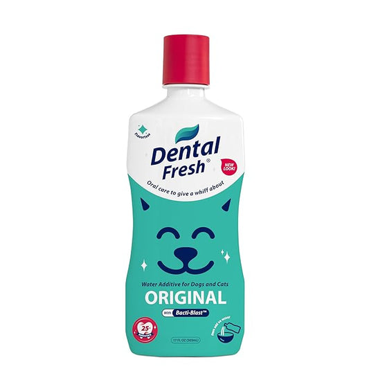 Dental Fresh Original Water Additive for Dogs & Cats, 17 Fl Oz, Daily Teeth & Breath Care