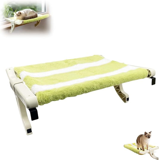 Cat Bedside Hammock for Indoor Cats, Adjustable Pet Hammock and Window Perch with Strong Support, Hanging Bed with Removable Cover for Windowsills