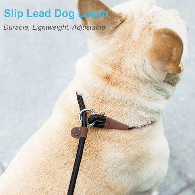 MayPaw Slip Lead Control Leash for Dogs No Pull, 13+ Colors Classic Dog Lead 7 FT Pet Slip Leash, 1/4” Rope Leashes for Small Medium Animals (7ft*1/4", Red)