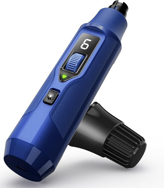 7-Speed Dog Nail Grinder with LED Light – Ultra Quiet Electric Pet Nail Trimmer for Large Dogs & Cats – Professional Grooming Tool with Dust Collector, One-Hand Speed Control & Instant Stop Safety