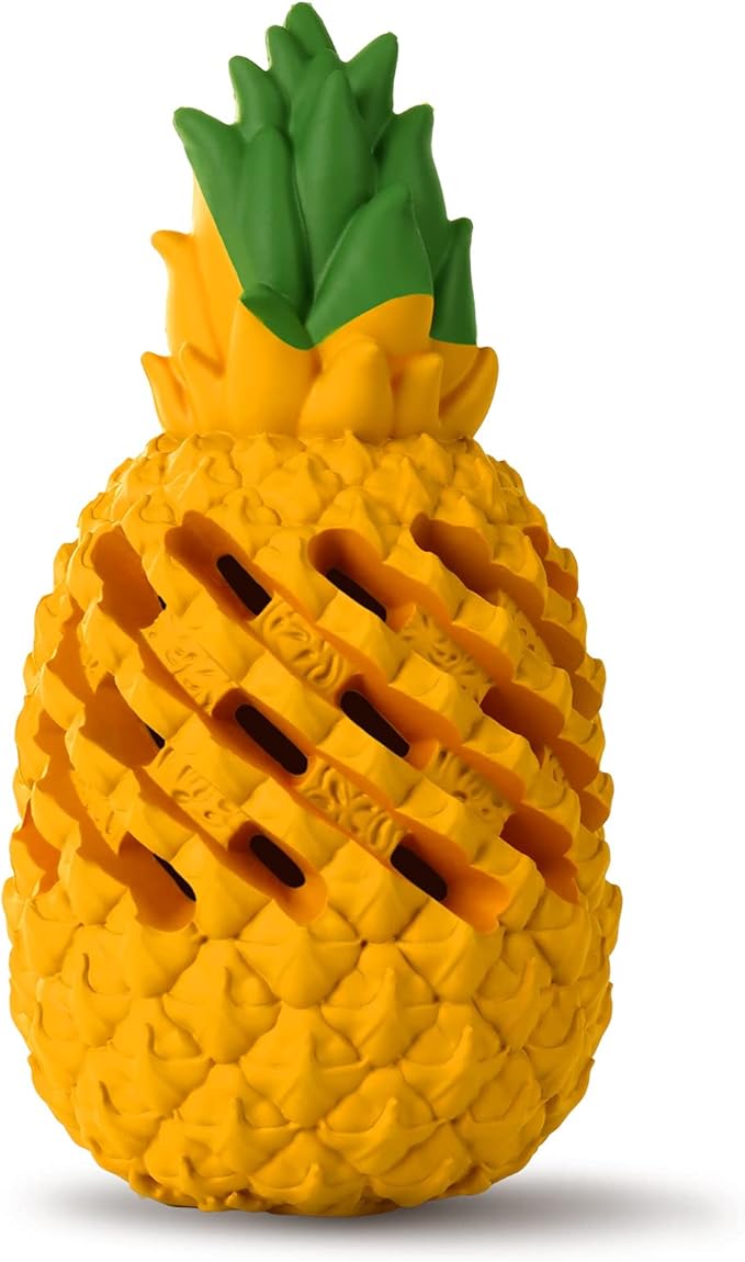 Dog Toy for Aggressive Chewers Large Breeds, Indestructible Pineapple Dog Toys, Tough Treat Dispensing Toys for Small Medium Large Dogs (Large)