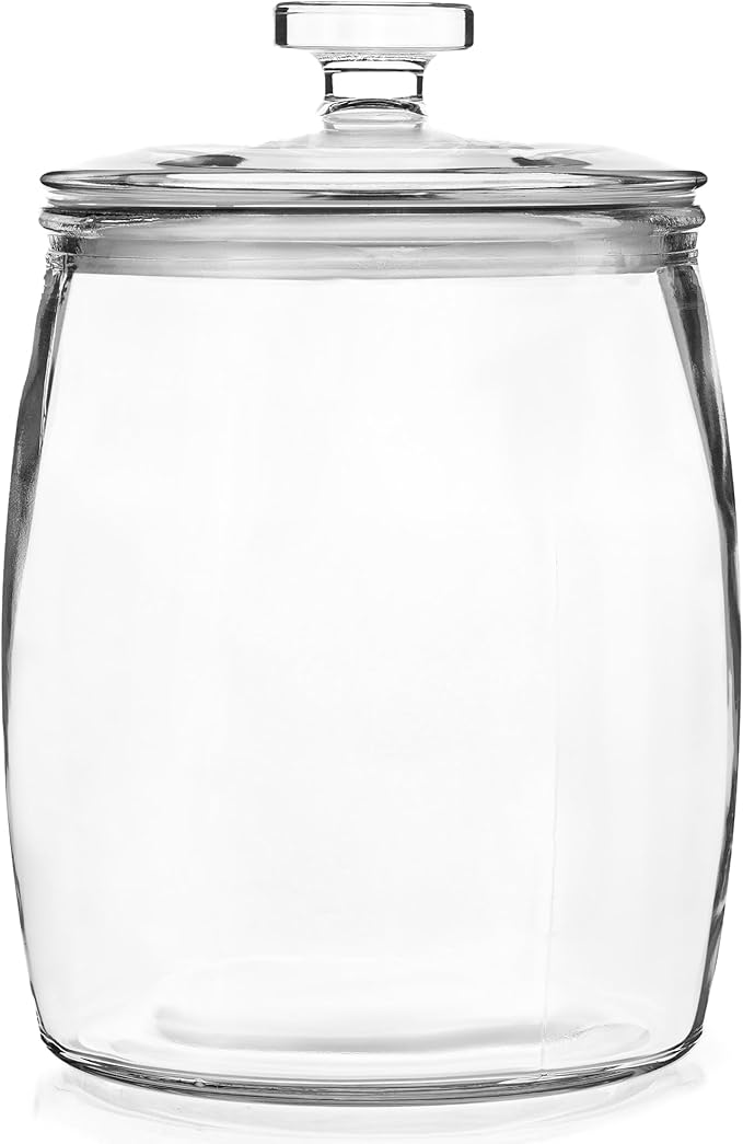 kitchentoolz Large Glass Cookie Jar with Airtight Lid - 1 Gallon Storage Container for Candy, Flour, Sugar, Pet Food & Dog Treat Canister - Pack of 1