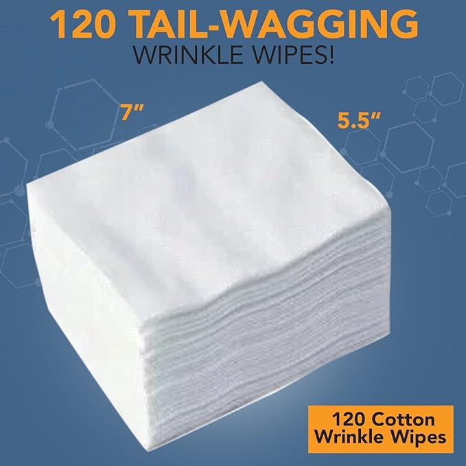 NOVEHA 240PCs - Wrinkle XL Wipes for Dogs | Wipes for Bulldog, French Bulldog, Pug, English Bulldog – Wipes for Multiple Areas Removes Dirt, Wrinkles, Folds, Tear Stain, Tail Pockets & Paws (2Pack)