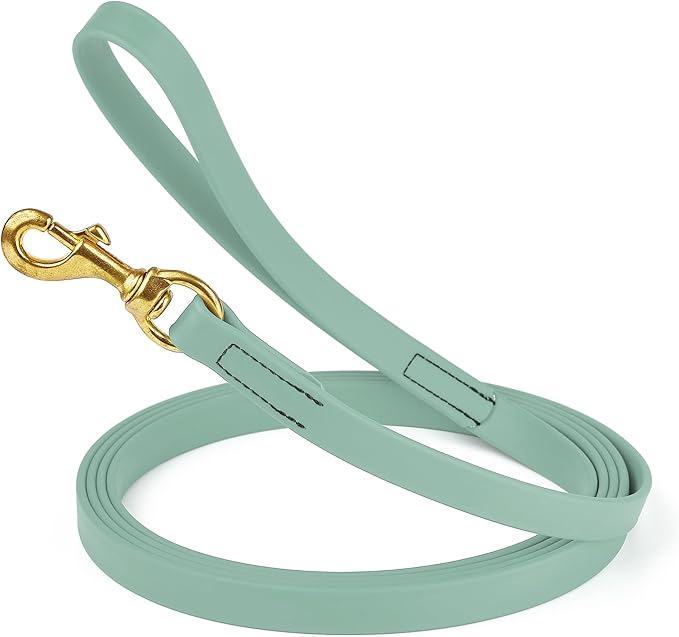 Viper Biothane K9 Working Dog Leash Waterproof Lead for Tracking Training Schutzhund Odor-Proof Long Line with Solid Brass Snap for Puppy Medium and Large Dogs, 15ft Sage Green