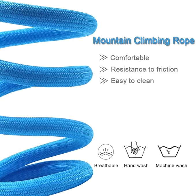 MayPaw 4/6 /8/10 FT Dog Leash, Classic Solid Colors, Strong Nylon Rope Dog Leash Reinforced with Leather Tailor Connection Heavy Duty Silver Clasp (Blue, 8ft*1/2")