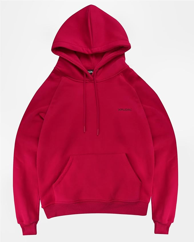 XPUDAC Matching Hoodie for Dogs and Humans Womens Hoodie Oversized Fleece Sweatshirts Long Sleeve Sweaters Pullover Fall Winter Clothes with Pocket, Red, Large
