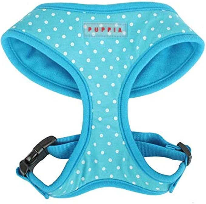 Puppia Dotty Dog Harness Over-The-Head No Pull No Choke Walking Training Adjustable for Small & Medium Dog, Large, Sky Blue
