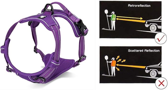 Truelove No Pull Dog Harness with Easy Control Handle and 2 Leash Attachments,Reflective Adjustable Pet Vest