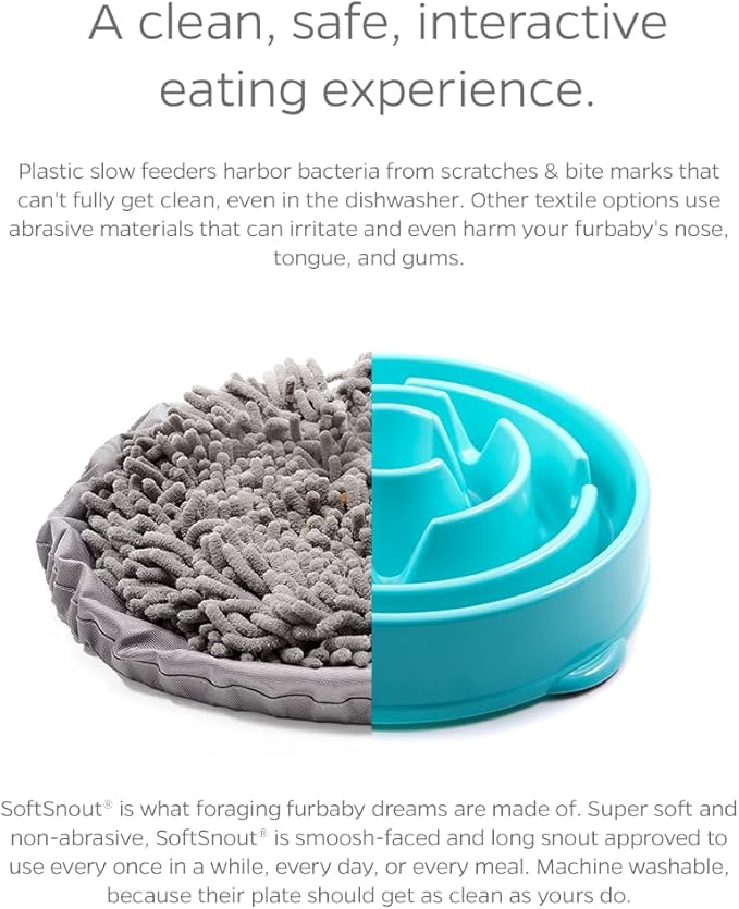 Pet Parents Forager Bowls, Slow Feeder Dog Bowls with SoftSnout & Non-Slip Backing Technology, Dog Feeder Mat & Snuffle Mat for Large Dogs and Small Dogs (Forest Modern Grey)