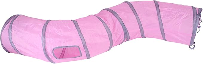 Cat Tunnel for Indoor Cats Interactive, Rabbit Tunnel Toys, Pet Toys Play Tunnels for Cats Kittens Rabbits Puppies Crinkle Pop Up 47" Shape S