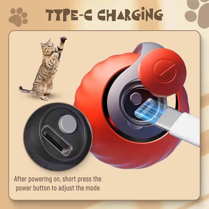 Upgrade Speedy 3.0 Tail Cat Toy, 2026 New Speedy Tail Interactive Cat Toy for Indoor Cats, USB Rechargeable Automatic Moving Smart Cat Toys Ball with Tail Two Speed Adjustment (Blue, 2PCS)