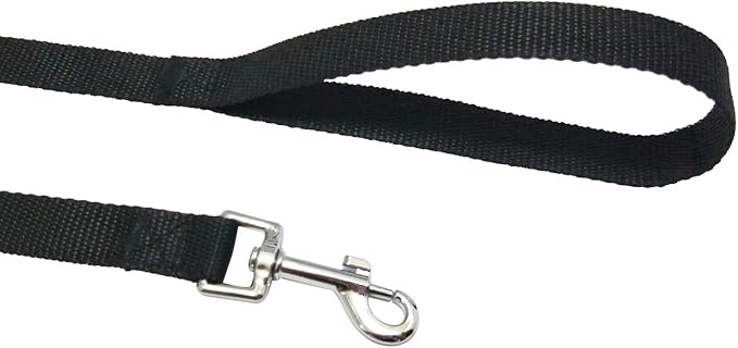 Nylon Training Dog Leash for Small Medium Large Dogs, 15ft 20ft 30ft 50ft Long Puppy Lead for Obedience Recall Training, Camping (20ft, Black)