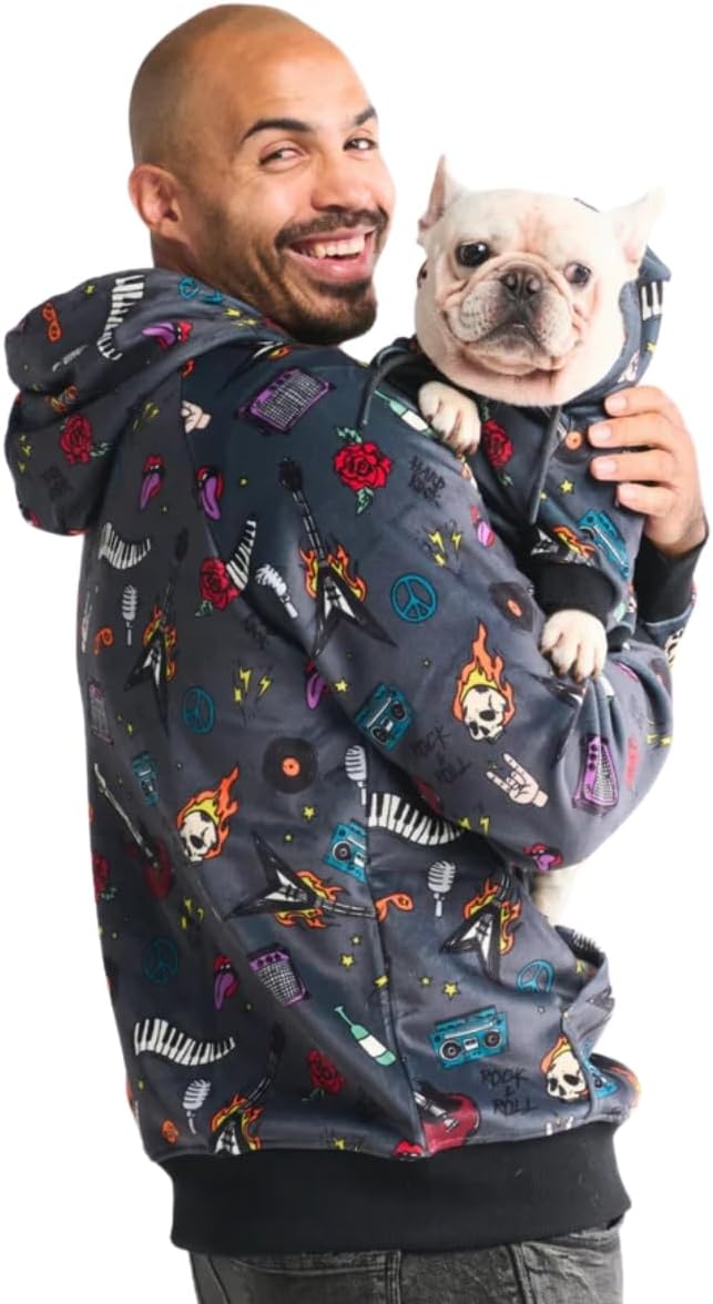 Spark Paws Human Hoodie - Premium Quality, Buttery Soft, Superior Comfort and Fit, Calming Fleece Interior, Suitable for All Styles - Rock and Roll - L