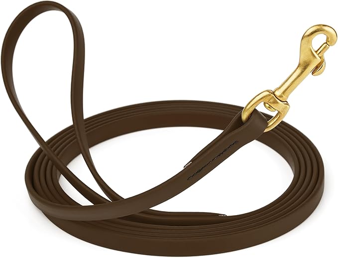 Viper Biothane K9 Working Dog Leash Waterproof Lead for Tracking Training Schutzhund Odor-Proof Long Line with Solid Brass Snap for Puppy Medium and Large Dogs, 15ft Dark Chocolate Brown