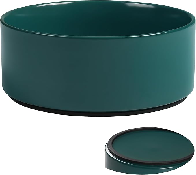 Large Dog Bowls, Non Slip Heavy Ceramic Dog Food and Water Bowl with Silicone Base, 8" Pet Feeding Bowl for Small, Medium, and Big Dogs (Green, 8 Inches)