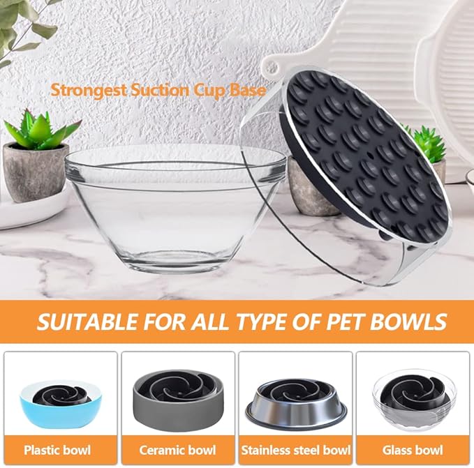 Slow Feeder Dog Bowls Insert, Animire Soft Silicone Slow Eating Dog Food Bowl for Small, Medium and Large Dogs, Compatible with Regular and Elevated Bowls