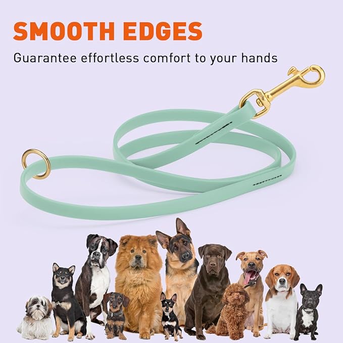 Viper Biothane K9 Working Dog Leash Waterproof Lead for Tracking Training Schutzhund Odor-Proof Long Line with Solid Brass Snap for Puppy Medium and Large Dogs 4ft, Sage Green