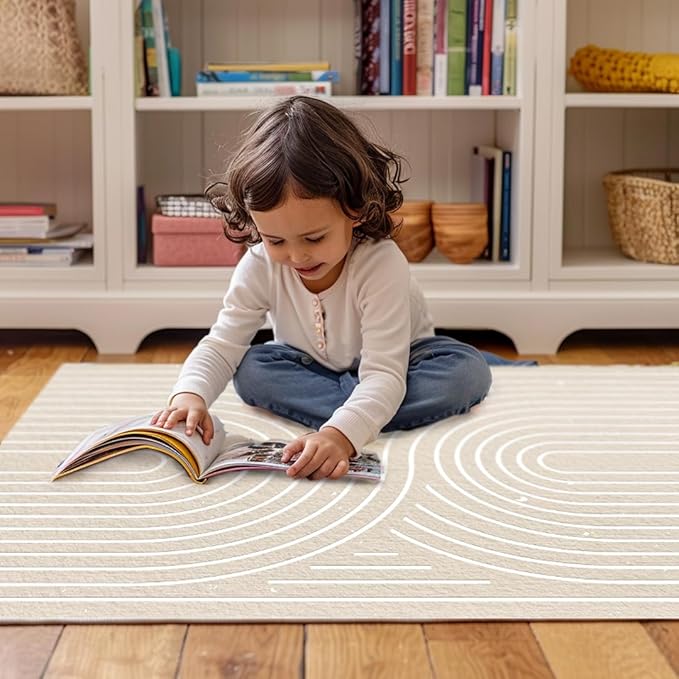 Muddy Mat짰 Maze 2x7 Washable Area Rugs for Living Room, Bedroom & Dining Room ??Modern Soft Low Pile Non Slip Carpet ??Pet Friendly Waterproof Foldable Rugs for Home