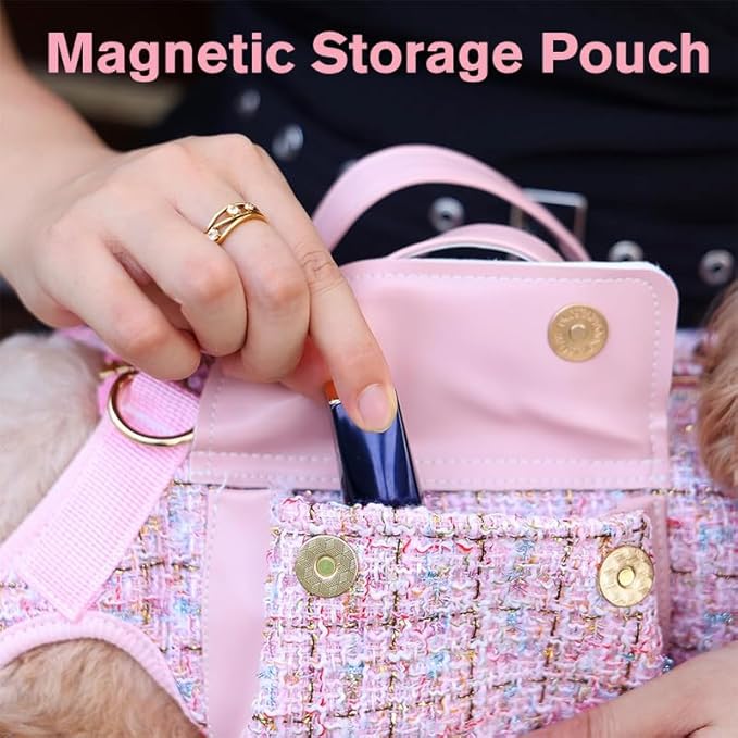 Dog Lift Harness Backpack for Small Dogs, Adjustable Straps Dog Sling Carrier for Hiking, Travel, Outdoor ??Pink Medium
