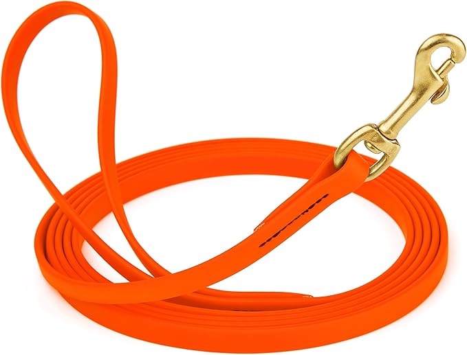 Viper Biothane Working Tracking Lead Leash Long Line for Dogs 2 Colors and 6 Sizes, Hunter Orange