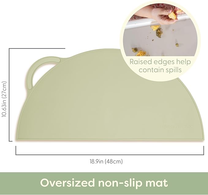 Upward Baby Silicone Suction Mat - Set of 3 Non Slip Silicone Mat - Baby Led Weaning - Kids Placemat for Dining Table High Chair - Toddler Feeding Supplies for Eating - Placemats for Restaurants