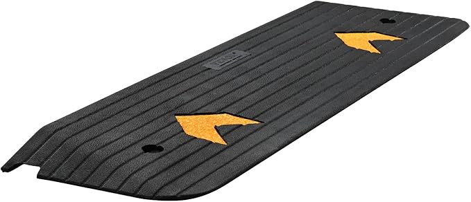 VEVOR Rubber Threshold Ramp, 1" Rise Wheelchair Ramp Doorway, Natural Curb Ramp 3.7 Feet Long, 33069Lbs Load Capacity, Non-Slip Textured Surface Rubber Curb Ramp for Wheelchair and Scooter