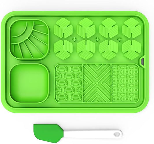 Lick Mat for Dogs，Slow Feeder Bowl for Dogs and Cats, Silicone Lick Mat & Snuffle Mat - Interactive Puzzle Feeder to Slow Eating and Keep Busy, Reduce Vomiting and Relieve Boredom