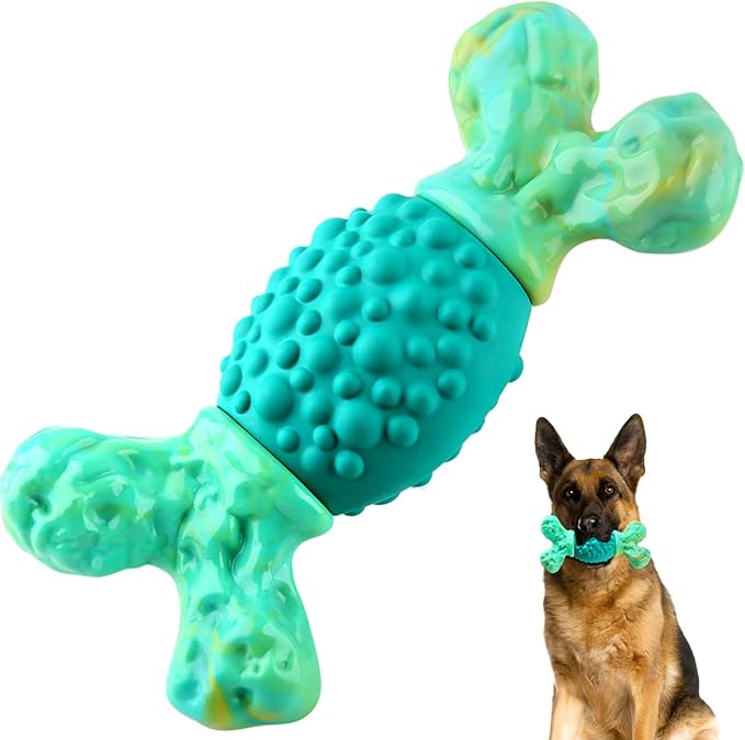 Rensh Tough Dog Chew Toys for Aggressive Chewers, Almost Indestructible Dog Toys for Medium Large Breed, Super Bone Chew Toy to Keep Them Busy & Reduce Boredom, Teeth Cleaning & Training, Milk Flavor