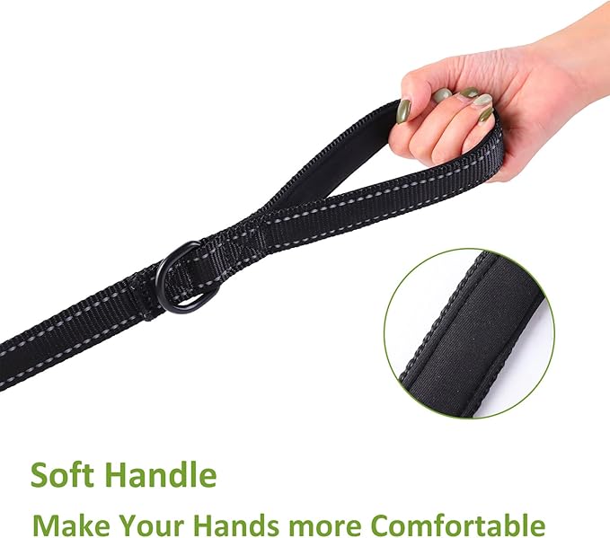 ECO-CLEAN 6 Ft Reflective Dog Training Leash, Shock Absorbing Retractable Strong Dog Leash for Medium Large Dogs
