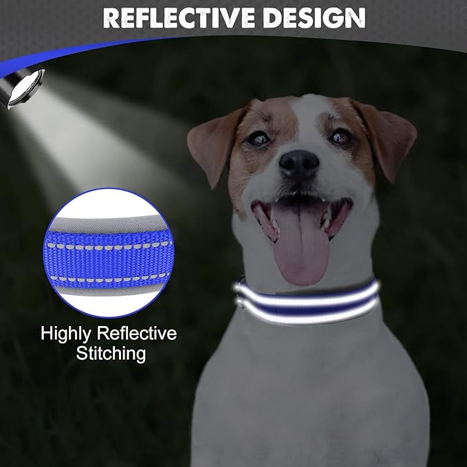 Joytale Dog Collar for Small Dogs, Neoprene Padded and Adjustable, Reflective Wide Heavy Duty Pet Collars with Durable Metal Belt Buckle for Walking, Navy Blue, S