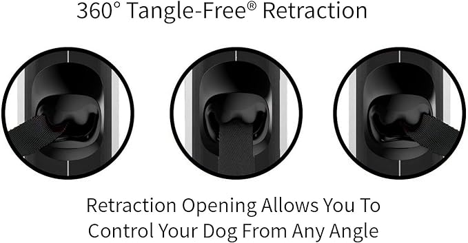 TUG 360° Tangle-Free Retractable Dog Leash with Anti-Slip Handle | 16 ft Strong Nylon Tape | One-Handed Brake, Pause, Lock (Large, Green)
