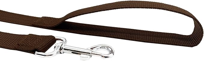 Nylon Dog Training Leash, Traction Rope, 4Ft /5 Foot /6 Feet Long, 5/8 inch 3/4 Inch 1 Inch Wide, for Small and Medium Dogs (1'' x 12 FT, Brown)