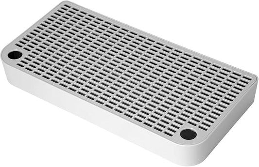 Cat Litter Box Step, Cat Ramp for Litter Box, Double Layered Litter Catcher Mat with Filter Function, Pet Ramp Stool for Kitten & Elderly Cats, Non-Slip & Anti-Litter Tracking, Easy Clean (Grey)