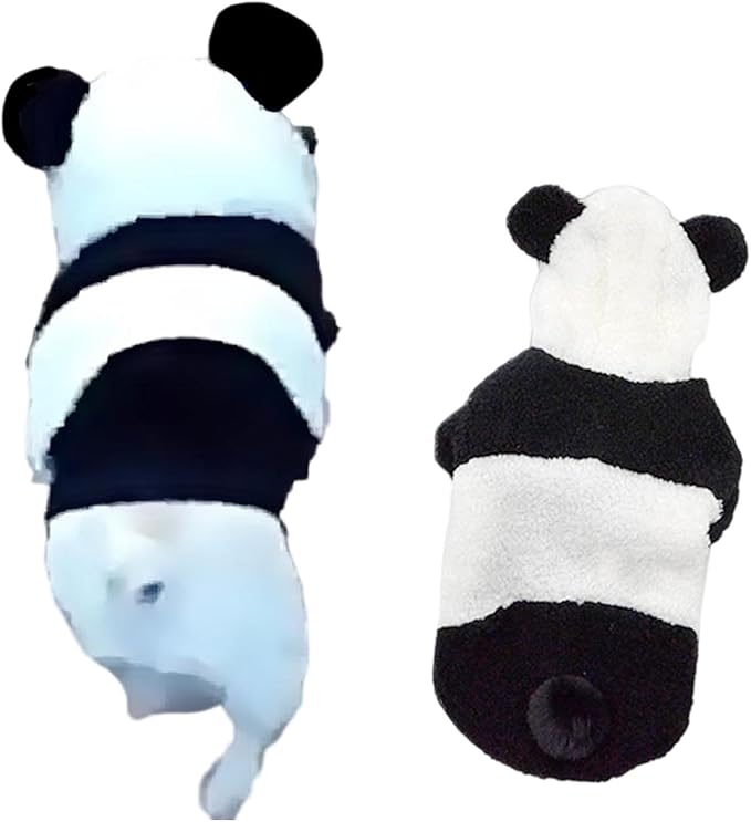Adorable Plush Panda Pet Costume - Soft & Warm with Removable Pom-Pom Tail – Perfect for Easter, Halloween, and Everyday Wear