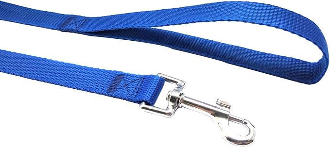 Nylon Training Dog Leash for Small Medium Large Dogs, 15ft 20ft 30ft 50ft Long Leash Dog/Puppy Lead for Obedience Recall Training, Camping (1" x 50ft, Blue)