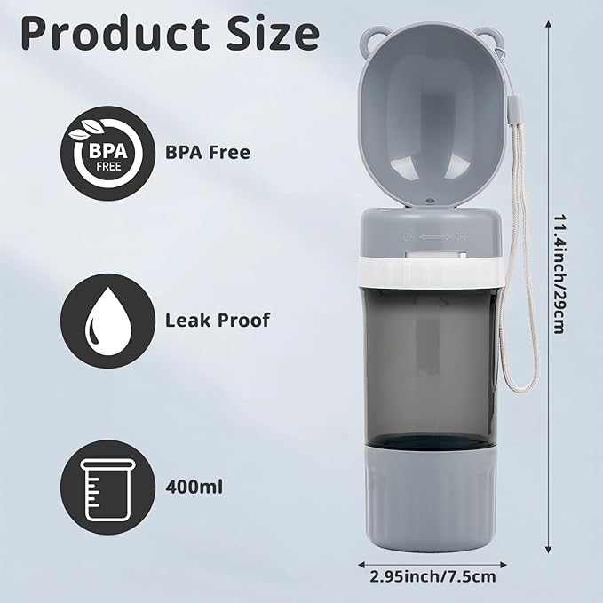 Pet Water Bottle Leak Proof Portable - Dog Water Dispenser with Foldable Drinking Bowl, Puppy Travel Accessories for Outdoor Walking, Hiking, Running