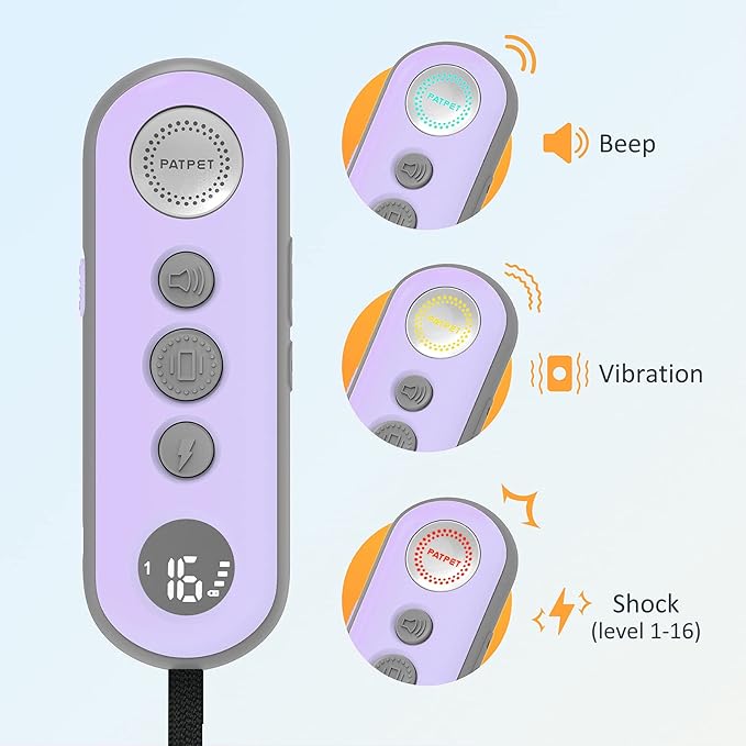 PATPET Shock Collar for Dogs(10-120lbs), 4000ft Rechargeable IPX7 Waterproof Training Collar with Remote for 2 Dogs- Electric Dog Collar for Small Medium Large Dogs 2 Packs
