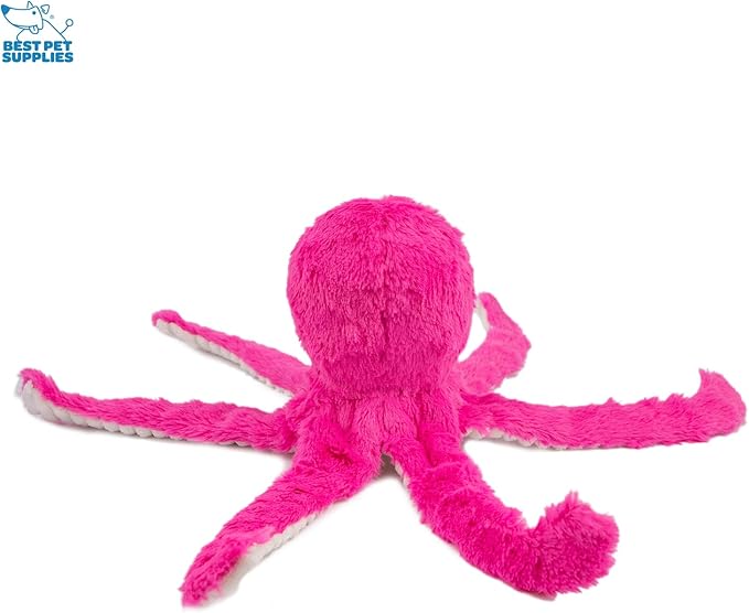 Best Pet Supplies Interactive Squeaky Dog Chew Toy, Ideal Dog Toys for Chewers, Small, Medium & Large Dogs, and Fetch Lovers - Octomutant (Fuchsia), Large