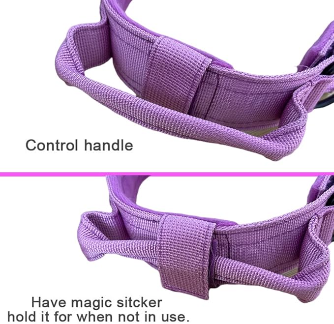 Xqpetlihai Tactical Dog Collar and Leash Set Adjustable Military Nylon Dog Collar with Control Handle and Heavy Duty Metal Buckle for Large Dogs （Purple XXL